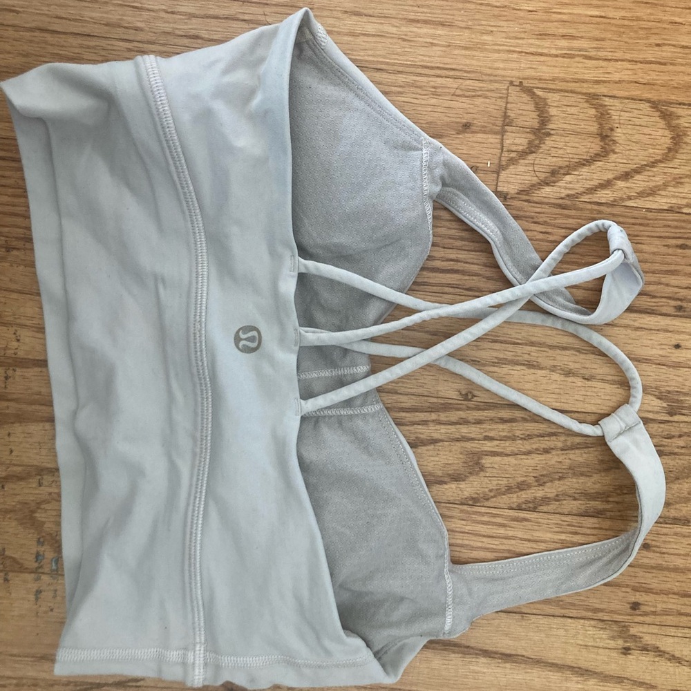Women's Light Gray Pink Sports Bra